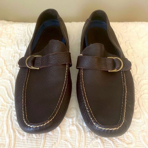 Polo Ralph Lauren BrownLeather Driving Loafers Adjustable Buckle Size 13D - Picture 2 of 8